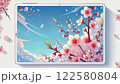 桃の花が彩る春のタブレット画面【デジタルと自然】 122580804
