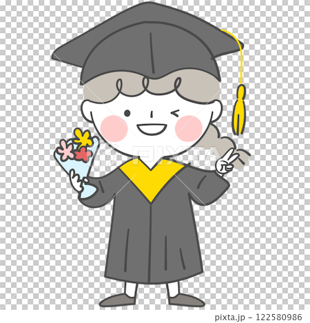 Character illustration in graduation clothes 122580986