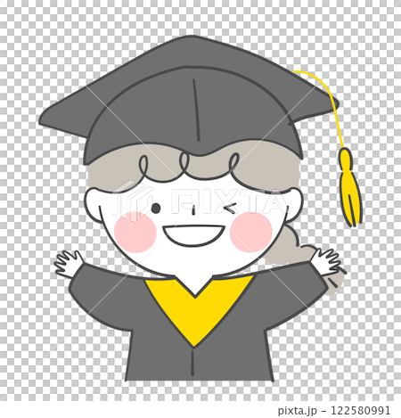 Character illustration in graduation clothes 122580991