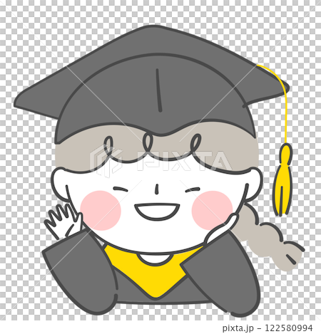 Character illustration in graduation clothes Character illustration in graduation clothes 122580994