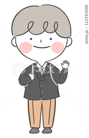 Character illustration of a student in a school uniform 122581006