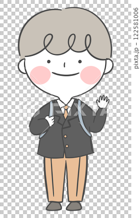 Character illustration of a student in a school uniform 122581006