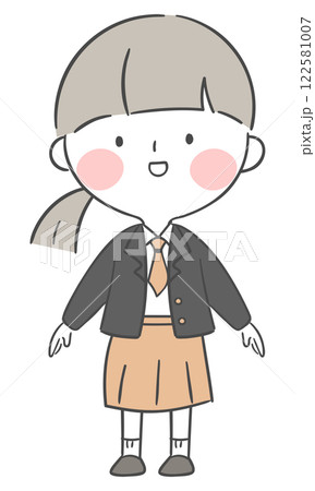 Character illustration of a student in a school uniform Character illustration of a student in a school uniform 122581007