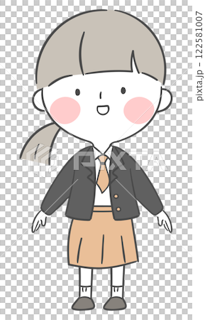 Character illustration of a student in a school uniform Character illustration of a student in a school uniform 122581007