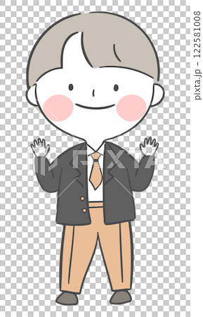 Character illustration of a student in a school uniform 122581008