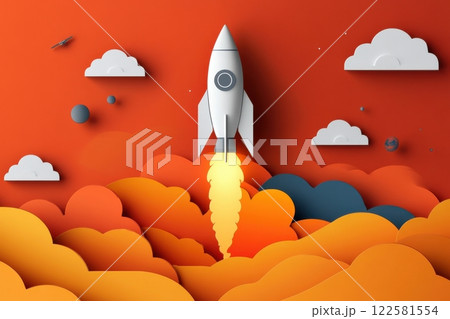 Rocket launch in a vibrant cosmic scene digital art futuristic environment inspirational concept Rocket launch in a vibrant cosmic scene digital art futuristic environment inspirational concept 122581554