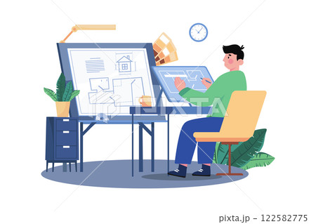 Technical Designer Illustration concept on white background 122582775