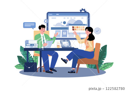 Design Consultant Illustration concept on white background Design Consultant Illustration concept on white background 122582780