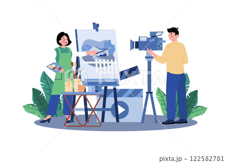 Production Artist Illustration concept on white background 122582781