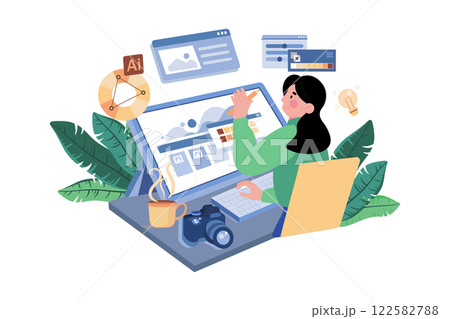 Graphic Designer Illustration concept on white background 122582788