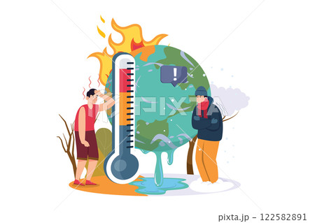 Unstable Weather Temperature Illustration concept on white background 122582891