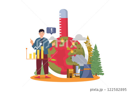 Global Warming Illustration concept on white background Global Warming Illustration concept on white background 122582895