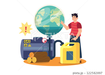 Natural Resource Depletion Illustration concept on white background Natural Resource Depletion Illustration concept on white background 122582897