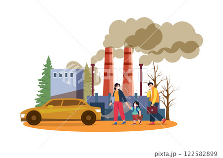 Air Pollution Illustration concept on white background 122582899