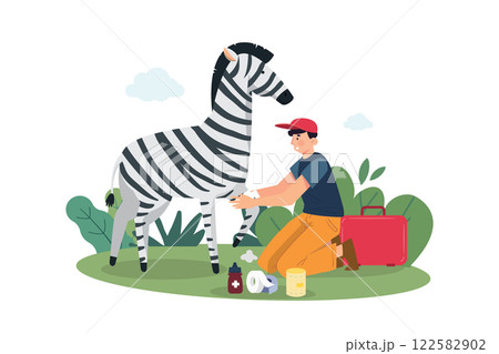 Caring For Animals Illustration concept on white background Caring For Animals Illustration concept on white background 122582902