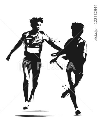 競い合うランナー 競い合うランナー 122582944