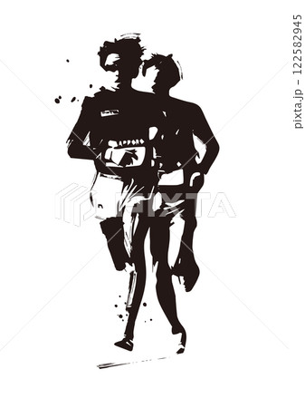 競い合うランナー 競い合うランナー 122582945