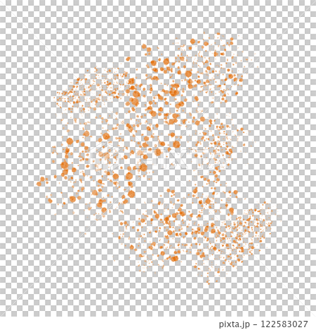 Abstract watercolor orange color splashes on transparent background in watercolor technique for postcards, websites, invitations, flyers, packaging products, patterns, any composition. 122583027