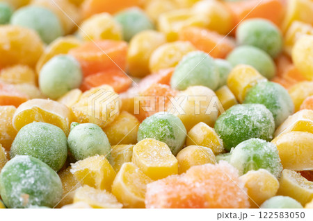 冷凍のミックスベジタブルのクローズアップ 122583050