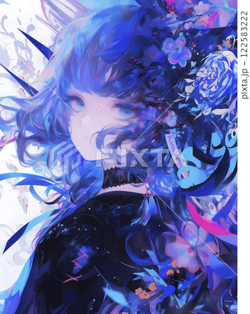 すごく格好良くでファッショナブルな女性 水彩画 すごく格好良くでファッショナブルな女性 水彩画 122583222