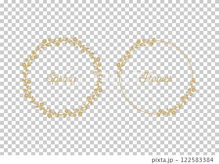 Stamp-style floral decorative frame material Gold 122583384