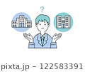 進路・志望校に悩む男子学生のイラスト素材 122583391