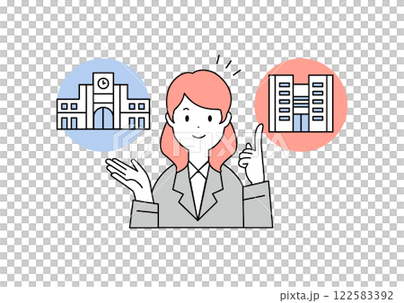 Illustration material of a teacher giving advice on career paths and preferred schools 122583392