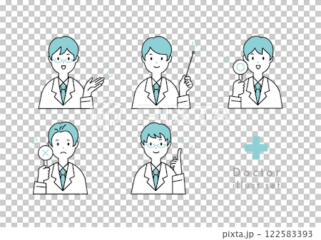 簡單易用的男醫生插畫素材 簡單易用的男醫生插畫素材 122583393