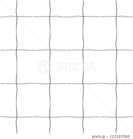 お洒落なチェック壁紙　手描き線が可愛い 122583568