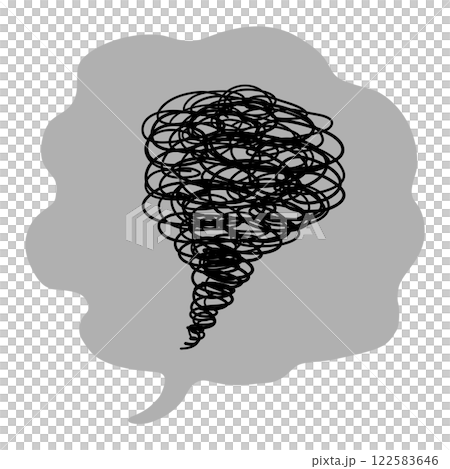 A speech bubble with a vague, handwritten style 122583646