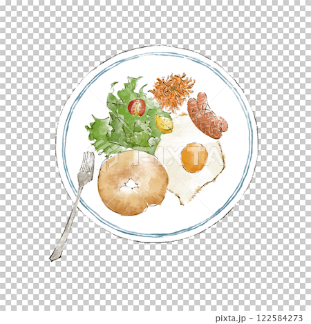 Breakfast plate with bagels 122584273
