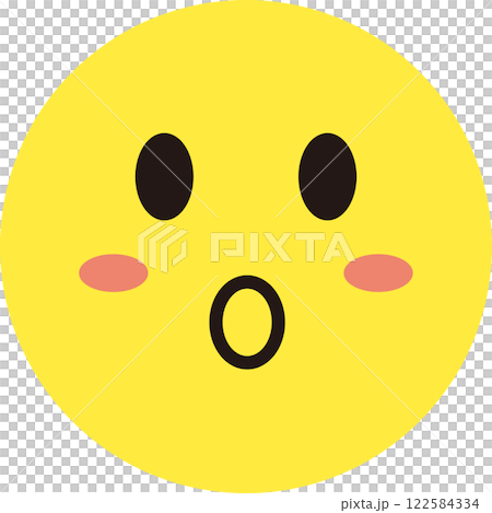 Facial expression icon yellow simple circle single surprised surprised Facial expression icon yellow simple circle single surprised surprised 122584334