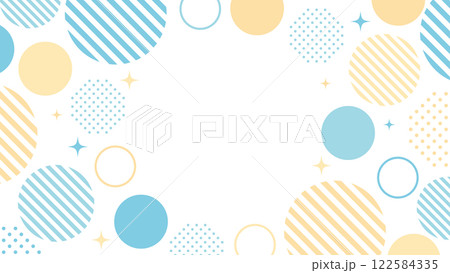 水玉 水色 オレンジ シンプル フレーム  キラキラ	 水玉 水色 オレンジ シンプル フレーム  キラキラ	 122584335