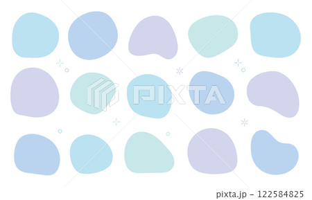 シェイプ　抽象的な丸　爽やか　青　キラキラ	 122584825
