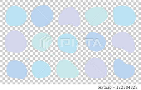 シェイプ　抽象的な丸　爽やか　青　キラキラ	 122584825