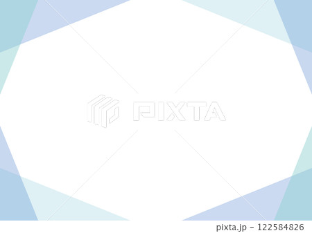 シンプル　幾何学　フレーム 青	 122584826