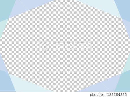 シンプル　幾何学　フレーム 青	 122584826