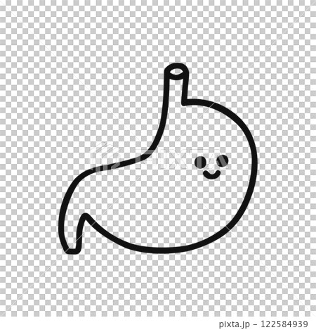 可愛的肚子線描 122584939
