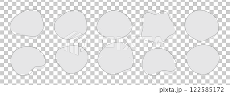 抽象形狀、液體形狀、灰色曲線、圓形框架 122585172