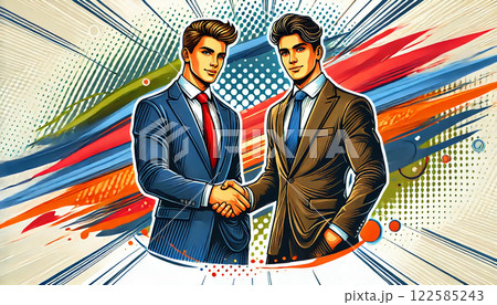 硬い握手を交わす若手のビジネスマン1 122585243