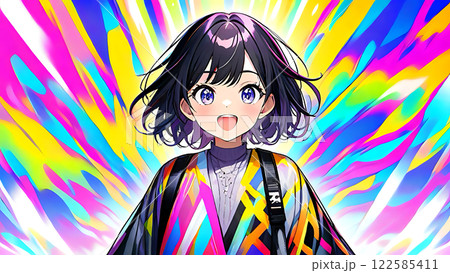 アニメ・漫画風の女性・女の子のイラスト素材 122585411