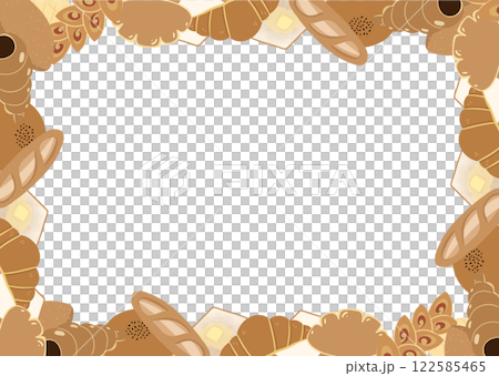 色々なパンの背景素材イラスト フレーム 色々なパンの背景素材イラスト フレーム 122585465