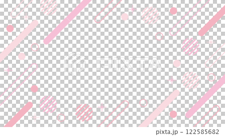幾何学　抽象的　フレーム 　ピンク　キラキラ　メンフィス	 122585682