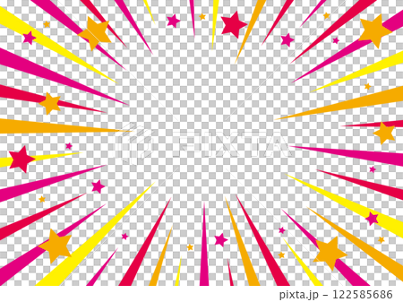 Concentrated lines, pop star pattern, pink, orange, frame, background Concentrated lines, pop star pattern, pink, orange, frame, background 122585686