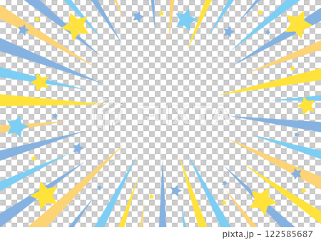 Concentrated lines, pop star pattern, light blue, blue, orange, yellow, frame, background 122585687