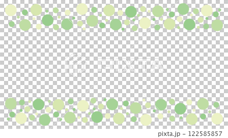 Polka dot frame, top and bottom, simple, yellow-green 122585857