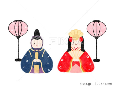 ひな祭りの雛人形のイラスト 和風 ひな祭りの雛人形のイラスト 和風 122585866