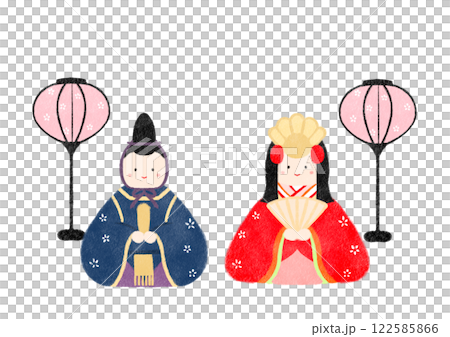 ひな祭りの雛人形のイラスト 和風 ひな祭りの雛人形のイラスト 和風 122585866