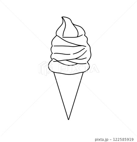 A white ice cream cone with a white frosting 122585919