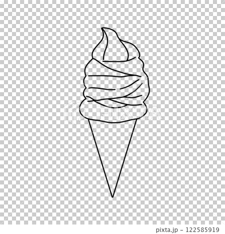 A white ice cream cone with a white frosting 122585919